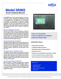 Thumbnail of document Data Sheet - SRIM2 Room Isolation Monitor